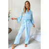Annabelle - Домашній костюм штани+халат (блакитний)