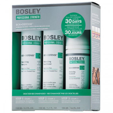 Купити - Bosley Воs Defense Starter Pack for Non Color-Treated Hair - Система для нормальних / тонкого нефарбованого волосся (шампунь, кондиціонер, догляд)