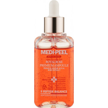 Купити - Medi Peel Royal Rose Premium Ampoule - Антивікова ампульна сироватка для обличчя з трояндою та пептидами