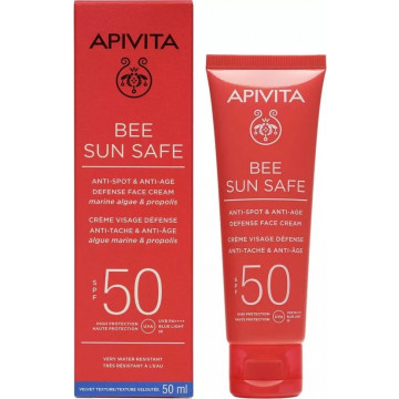 Купити - Apivita sun care anti-spot face cream SPF50 - Сонцезахисний крем для обличчя проти пігментних плям