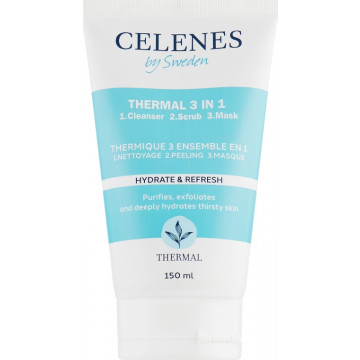 Купити - Celenes Thermal 3 in 1 Cleanser-Scrub-Mask - Термальна очищувальна скраб-маска 3 в 1 для шкіри обличчя