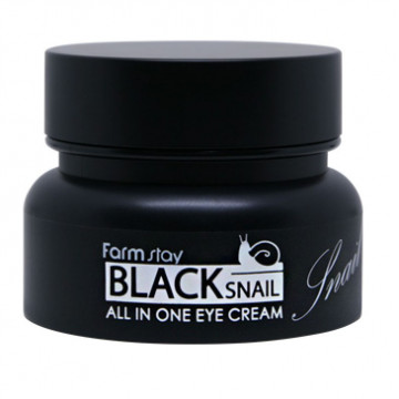 Купити - FarmStay Black Snail All In One Eye Cream - Крем для очей з муцином чорного равлика