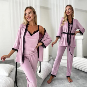 Купити - Annabelle - Домашній костюм-трійка (Пудра)