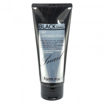 Купити - FarmStay Black Snail Deep Cleansing Foam - Зволожуюча пінка для обличчя з муцином чорного равлика