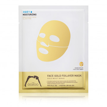 Купити - The Oozoo Face Gold Foilayer Mask - Золота фольга 3х-шарова експрес-маска з термоеффектом