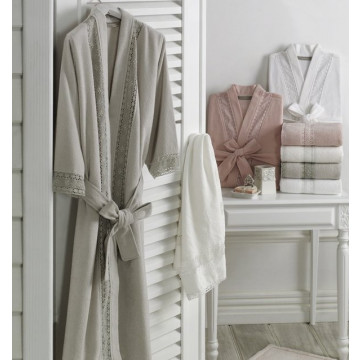 Купити - Ladinne Serene White (BEYAZ) - Халат махровий білий M / L