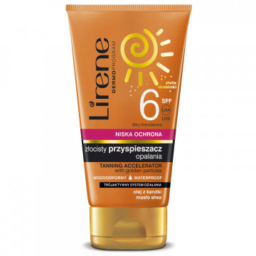 Купити - Lirene Tanning Accelerator with Golden Particles SPF 6 - Прискорювач засмаги з золотими частинками SPF 6