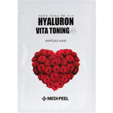 Купити - Medi Peel Hyaluron Vita Toning Ampoule Mask - Тонізуюча пептидна маска для обличчя