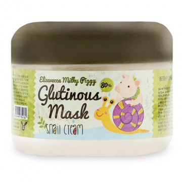 Купити - Elizavecca Milky Piggy Glutinous 80% Mask Snail Cream - Крем-маска відновлює з муцином равлики