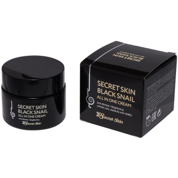 Купити - Secret Skin Black Snail All In One Cream - Крем для обличчя з муцином чорного равлика