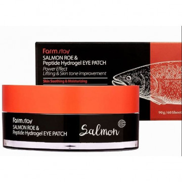 Купити - FarmStay Salmon Roe & Peptide Hydrogel Eye Patch - Гідрогелеві патчі для очей з ікрою лосося і пептидами