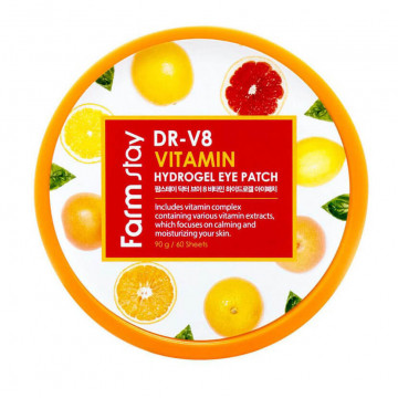 Купити - FarmStay Dr.V8 Vitamin Hydrogel Eye Patch - Вітамінні патчі для очей