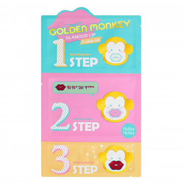 Купити - Holika Holika Golden Monkey Glamour Lip 3-Step Kit - 3-х ступінчастий набір засобів для догляду за губами