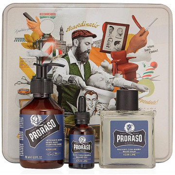 Купити - Proraso Azur Lime Beard Kit - Подарунковий набір для догляду за бородою