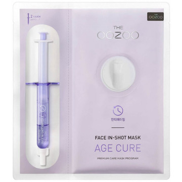 Купити - The Oozoo Face In-Shot Mask Age Cure - Тканинна антивікова маска з шприцом-активатором