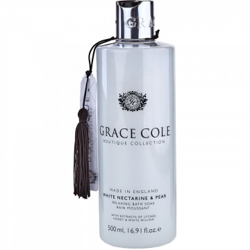 Купити - Grace Cole Boutique White Nectarine&Pear Relaxing Bath Soak - Піна для ванни "Білий нектарин і груша"