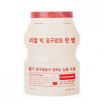 Купити - A'Pieu Real Big Yogurt One-Bottle Hydrating Face Mask Strawberry - Тканинна маска для обличчя з полуницею