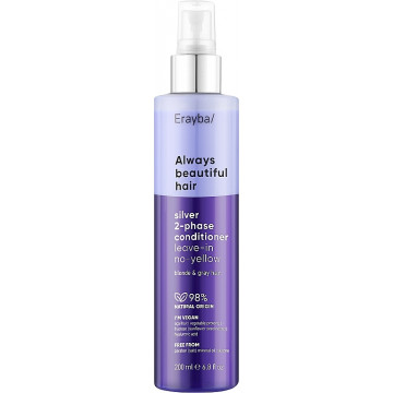 Купити - Erayba ABH Silver 2-Phase Conditioner Leave-in No-yellow - Двофазний спрей-кондиціонер для нейтралізації жовтизни волосся