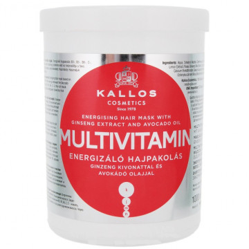 Купити - Kallos Energising Hair Multivitamin Mask - Маска мультивітамінна енергетична з екстрактом женьшеню і маслом авокадо