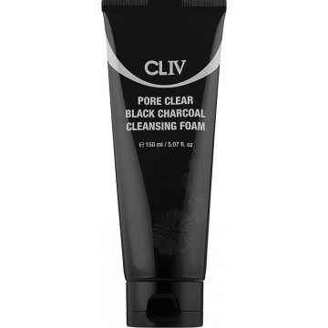 Купити - CLIV Pore Clear Black Charcoal Cleansing Foam - Пінка для вмивання на основі порошку бамбукового вугілля