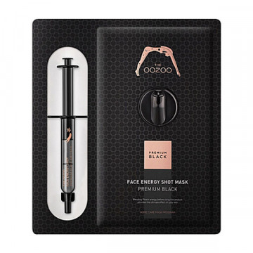 Купити - The Oozoo Face Energy Shot Mask Premium Black - Маска з чорним женьшенем і кератіназ S Купити - The Oozoo Face Energy Shot Mask Premium Black - Маска з чорним женьшенем і кератіназ S