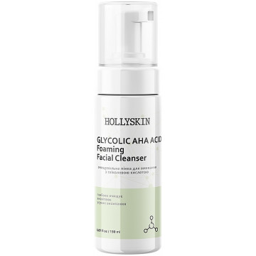 Купити - Hollyskin Glycolic AHA Acid Foaming Facial Cleanser - Очищуюча пінка для вмивання з гліколевою кислотою
