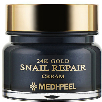 Купити - Medi Peel 24K Gold Snail Repair Cream - Омолоджуючий крем для обличчя з колоїдним золотом і муцином равлика