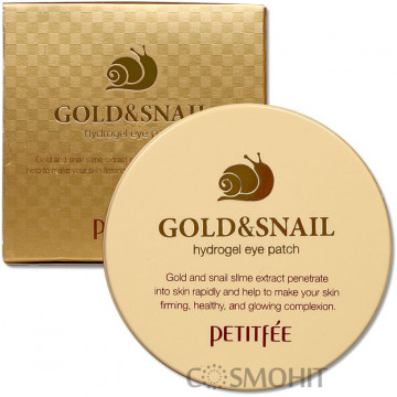 Купити - Petitfee & Koelf Gold & Snail Hydrogel Eye Patch - Гідрогелеві патчі для очей з золотом і равликом