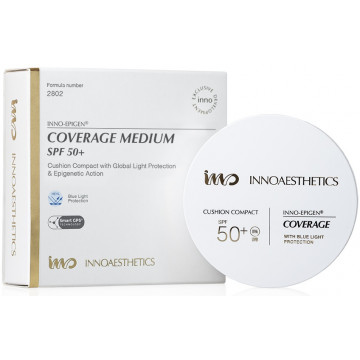 Купити - Innoaesthetics Epigen Coverage Medium Uvp 50+ - Компактна тональна основа з SPF 50+ у форматі кушона