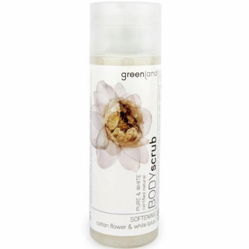 Купити - Greenland Pure & White Body Scrub Cotton Flower & White Lotus - Скраб для тіла Бавовна-Білий Лотос