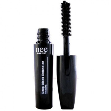 Купити - Nee Make Up Deep Black Extension Mascara Mini - Міні-туш Ефект накладних вій