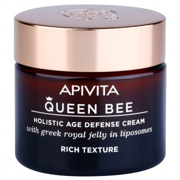 Купити - Apivita queen bee holistic age defense cream rich texture - Насичений крем для відновлення пружності шкіри