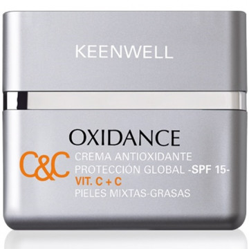 Купити - Keenwell Antioxidant Global Protective Cream Vit. C+C SPF 15 Oily-Mix Skin - Денний омолоджуючий мультизахисний крем Глобал з вітамінами С + С SPF 15