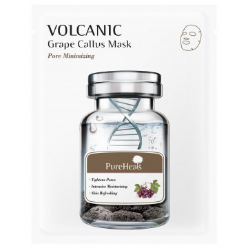 Купити - PureHeal's Volcanic Grape Callus Mask - Тканинна маска з вулканічним попелом для жирної шкіри