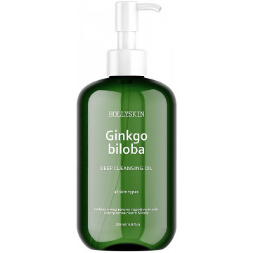 Купити - Hollyskin Ginkgo Biloba Deep Cleansing Oil - Глибоко очищаюча гідрофільна олія з екстрактом гінкго білоба