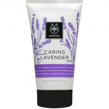 Купити - Apivita Caring Lavender Hydrating Soothing Body Lotion - Зволожуючий і заспокійливий крем для тіла "Лавандовий догляд"