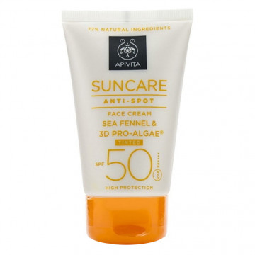 Купити - Apivita suncare anti spot tinted face cream SPF50 - Сонцезахисний тонуючий крем проти пігментних плям