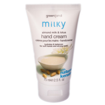 Купити - Greenland Milky Hand Cream Almond Milk & Lotus - Крем для рук Мигдальне Молочко-Лотос