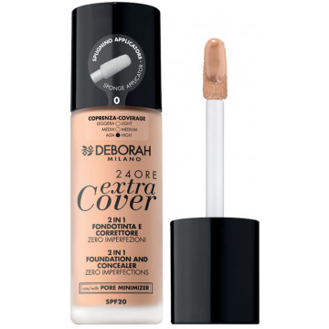 Купити - Deborah 24Ore Extra Cover Foundation SPF20 - Тональна основа для обличчя