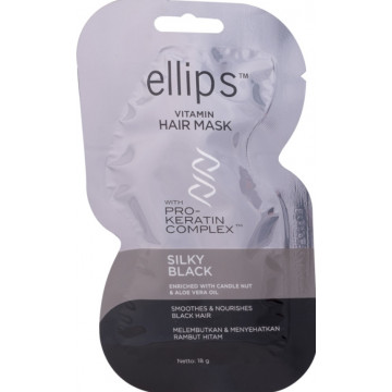 Купити - Ellips Vitamin Hair Mask Silky Black - Маска для волосся "Шовкова Ніч" з Про-Кератиновим комплексом