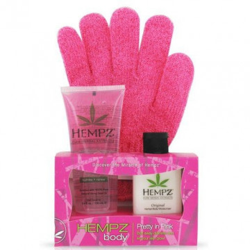 Купити - Hempz Pretty In Pink - Набір для тіла з мочалкою рукавичкою