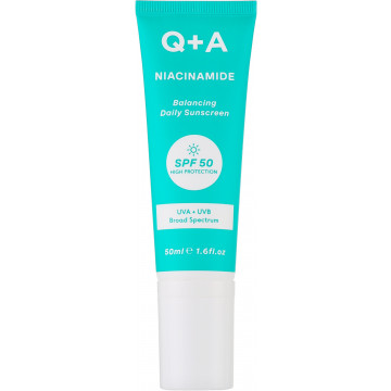 Купити - Q+A Niacinamide Balancing Daily Sunscreen SPF50 - Балансуючий сонцезахисний крем для обличчя