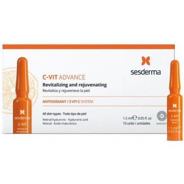 Купити - Sesderma C-Vit Advance Ampolues - Депігментуюча сироватка з вітаміном С