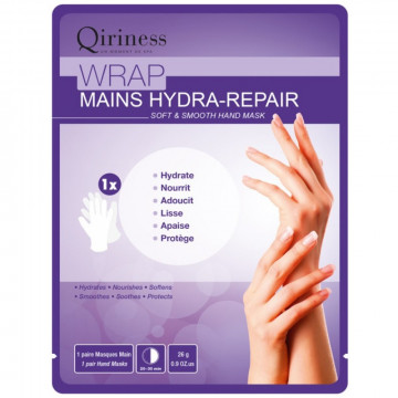 Купити - Qiriness Wrap Mains Hydra-Repair Soft&Smooth Hand Mask - Пом'якшуюча і розгладжуюча маска для шкіри рук