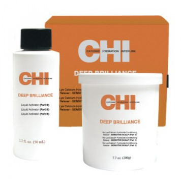 Купити - Chi Deep Brilliance Sensitive Scalp No Lye Calcium Hydroxide Conditioning Relaxer - Набір для випрямлення структурованого волоса для чутливої ​​шкіри голови