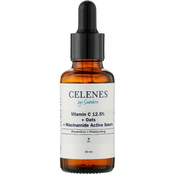 Купити - Celenes Vitamin C 12,5% + Oats + Niacinamide Active Serum - Активна сироватка з вітамінами для шкіри обличчя