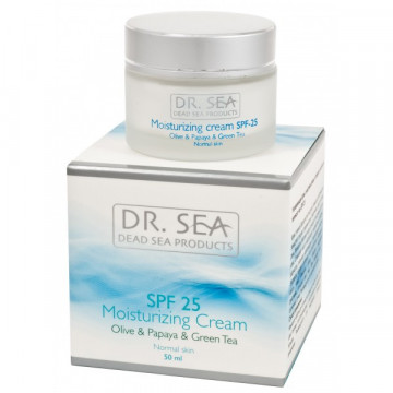 Купити - Dr. Sea Moisturizing Cream Olive & Papaya & Green Tea SPF 25 - Зволожуючий крем з оліями оливи і папайї і екстрактом зеленого чаю SPF 25