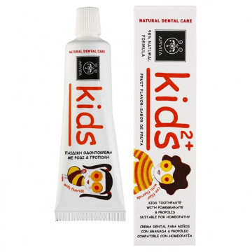 Купити - Apivita natural dental care kids toothpaste with pomegranate and propolis - Дитяча зубна паста з гранатом і прополісом