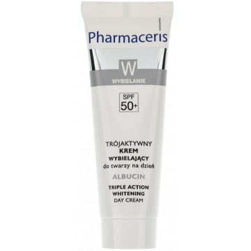 Купити - Pharmaceris W Albucin Triple Action Whitening Day Cream SPF50+ - Денний крем з освітлюючим комплексом потрійної дії