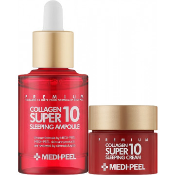 Купити - Medi Peel Collagen Super 10 Sleeping Care Set - Омолоджуючий нічний набір для обличчя з колагеном
